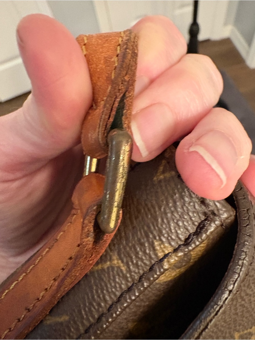 Louis Vuitton Monogram vintage Half-Moon Crossbody Bag in Brown and Tan - Picture 13 of 16